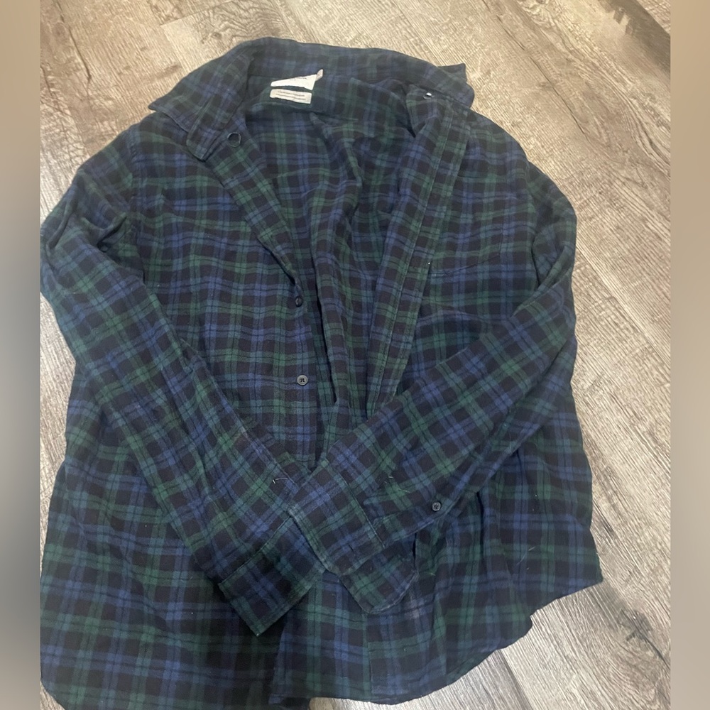 Men’s blue green flannel